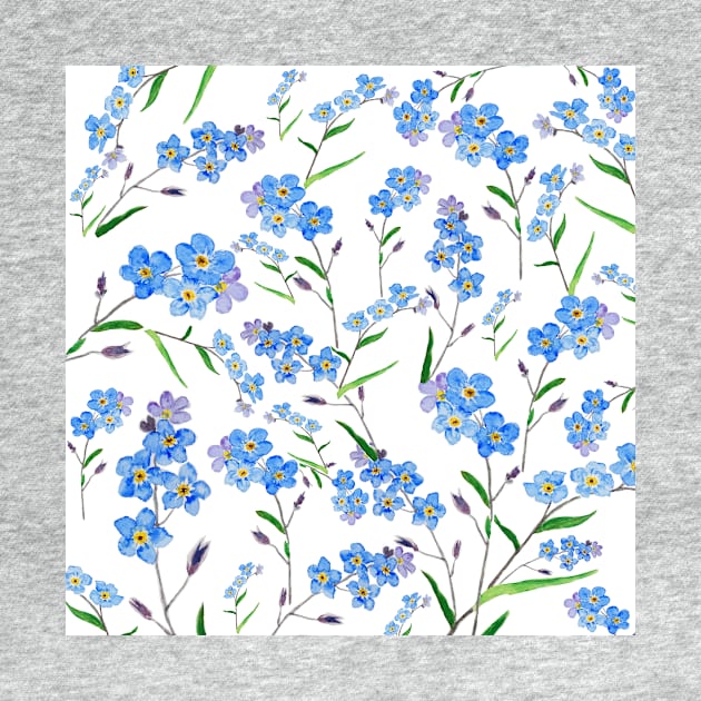 blue forget me not pattern by colorandcolor